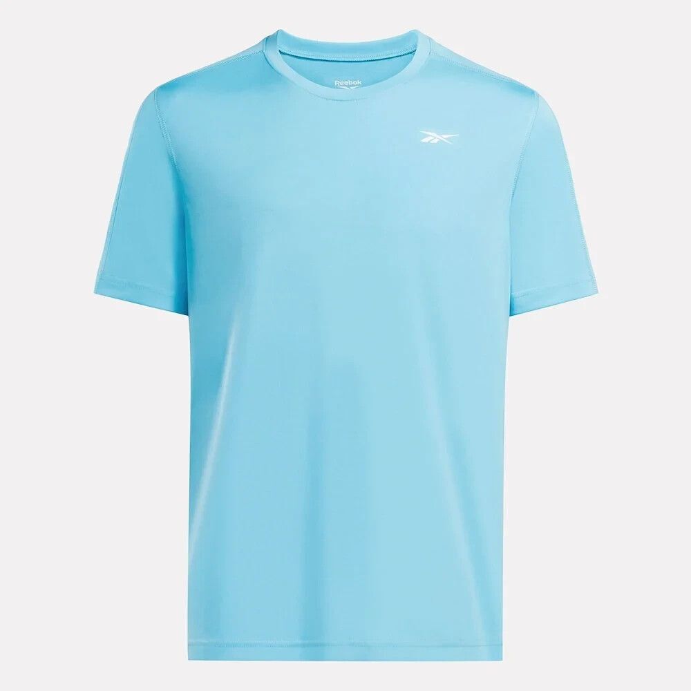 Reebok Men's Short Sleeve Crewneck Training Tech T-Shirt Logo Blue S